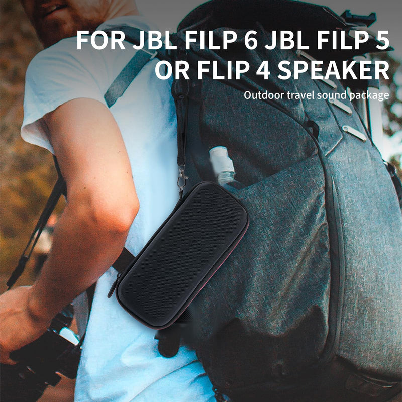 [Australia - AusPower] - EVA Hard Case for JBL Flip 6 Flip 5 Waterproof Portable Bluetooth Speaker, Fit for JBL Flip 4 Premium Travel Protecrive Carrying Storage Bag(Black) Black 