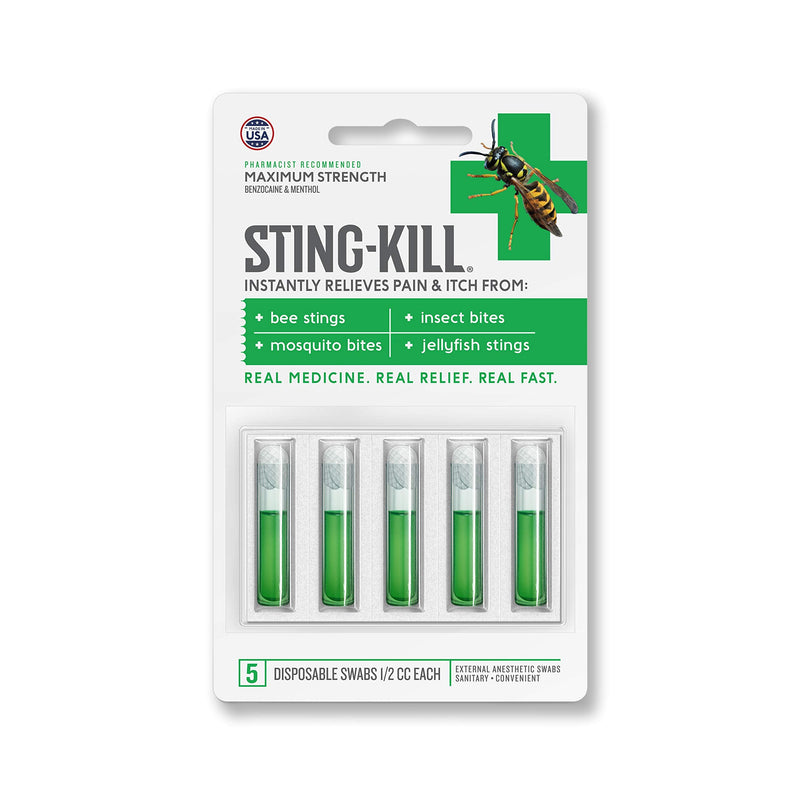 [Australia - AusPower] - Sting-Kill Maximum Strength Disposable Swabs, 5 Count (Pack of 5) 