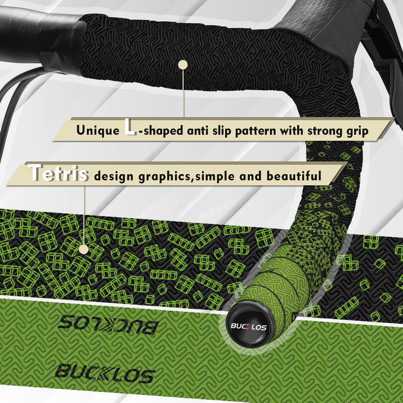 BUCKLOS Bike Handlebar Tape for Road Bike Comfortable Bicycle Handlebar Tape EVA Bike Bar Tape Grip 2 Pcs Bicycle Drop Bar Wraps Green