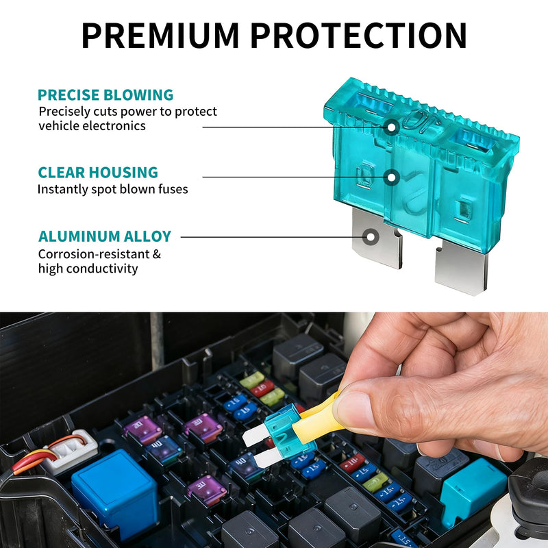 [Australia - AusPower] - 1200 Pcs Car Fuse kit - 520 Pcs Standard Fuses Assortment kit & 680 Pcs Mini Fuses, 1 Fuse Puller for Auto/RV/Truck/Motorcycle/Yacht (2A 3A 5A 7.5A 10A 15A 20A 25A 30A 35A 40A) 1200 