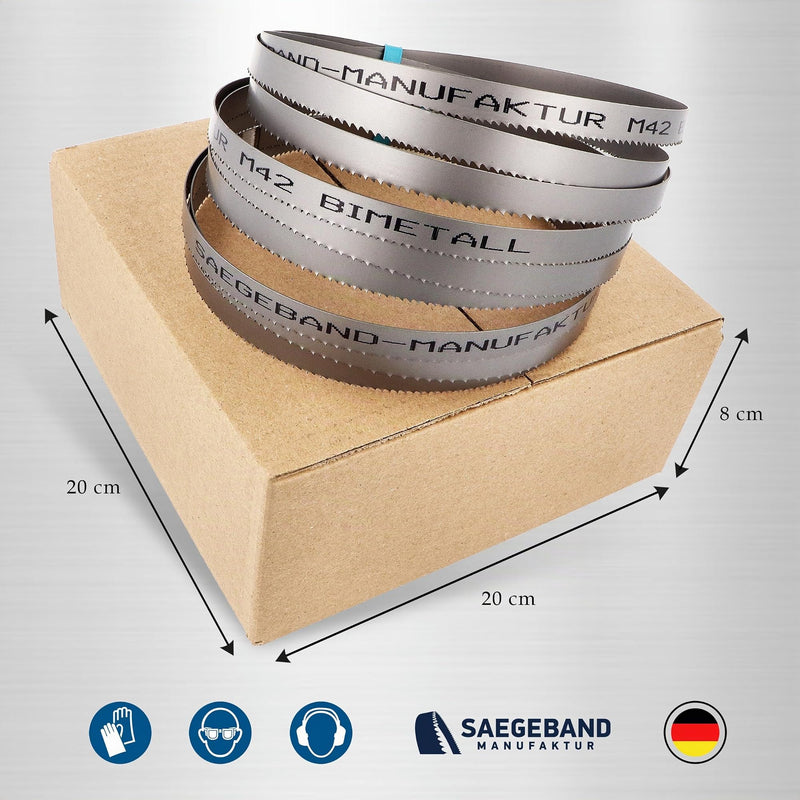 Pack of 3 Premium M42 HSS Bi-Metal Saw Bands, 1140 x 13 x 0.65 mm with 10/14 TPZ, Bandsaw Blade, Saw Blade for Metal, Steel, Aluminum, Non-ferrous Metals Light Metal Alloys 1140x13x0.65mm 10/14 TPI