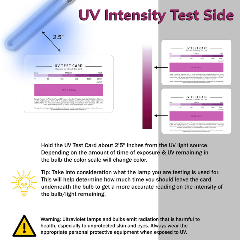 [Australia - AusPower] - SaiTech IT | UV & UVC Test Card & UV Intensity Test Card | 3-in-1 UV Test Card | UVA & UVC Light Identifying Card | UV Bulb & LED Intensity Reading Card | UV Dosage Indicator Card | UVB Tester 1 Pack 