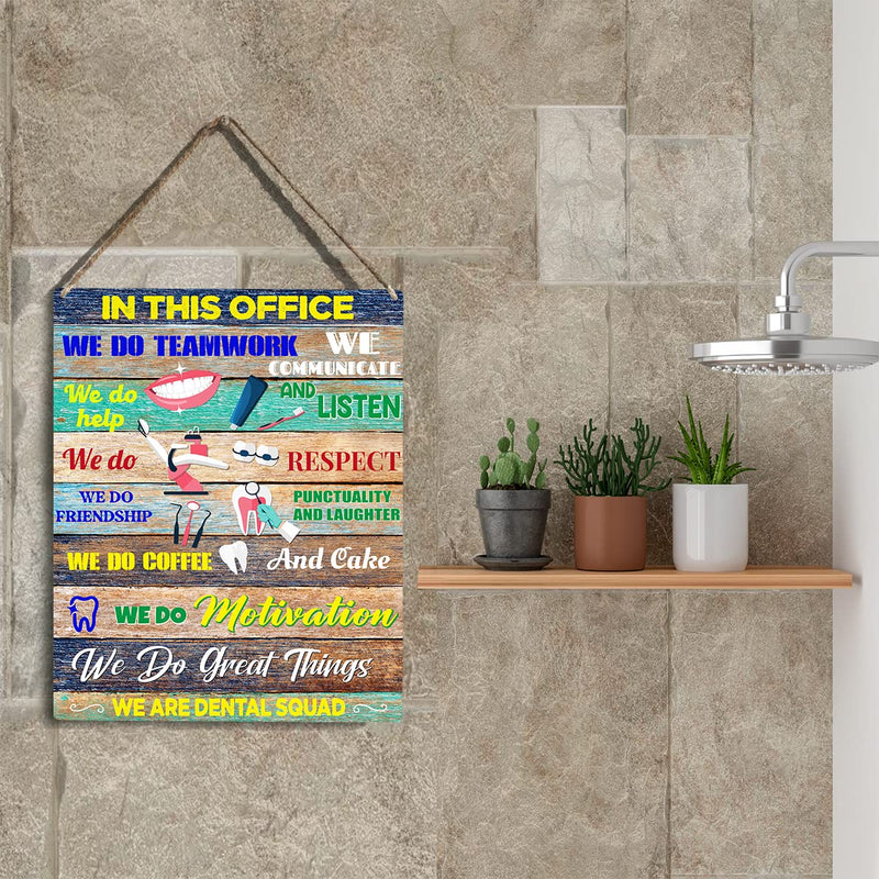 [Australia - AusPower] - Office Decor Dental Guard Dental Hygienist Wall Decor Sign In This Office We Are Teamwork Dentist We Are Squad Office Gifts Inspirational Dental Clinic Home Decor Wall Art Wood Sign 10x8 Inch. multi8 
