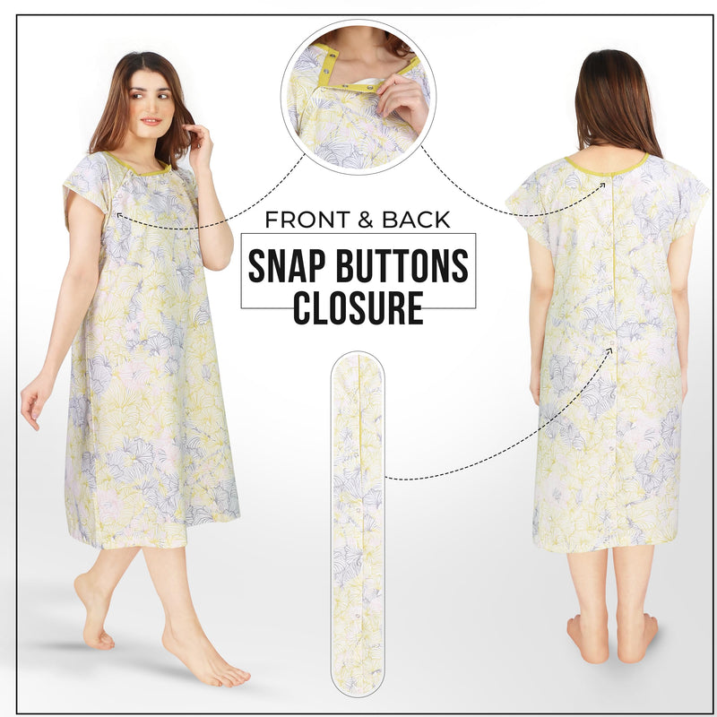 [Australia - AusPower] - NY Threads Women's Hospital Gown Soft and Stylish Patient Gown Large-X-Large Ginko - Yellow 