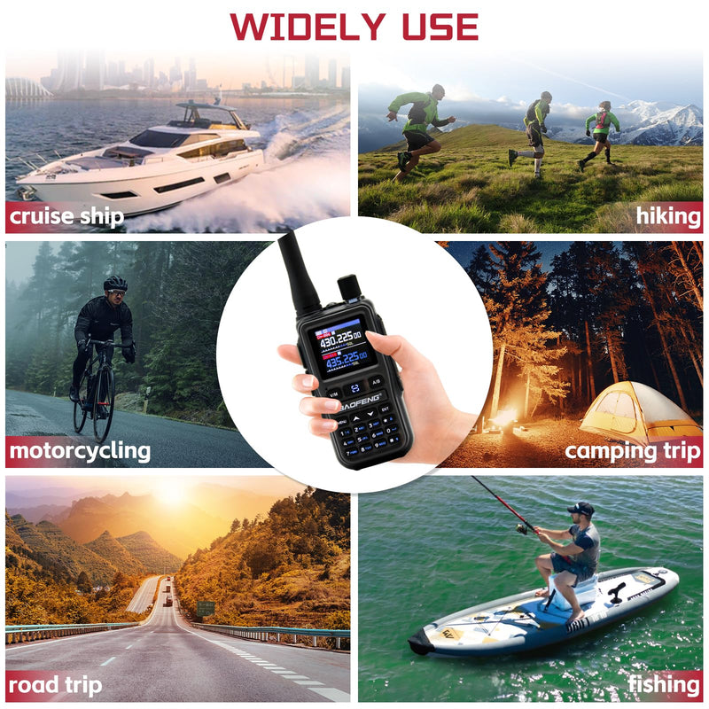 BAOFENG UV5RMINI Two Way Radio NOAA Weather Radio Dual PTT 999CH Survival Radio APP Programming Copy Frequency Ham Radio grey