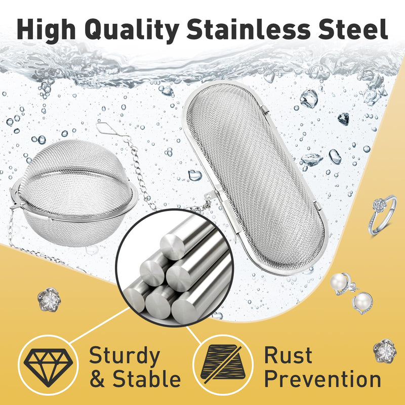 [Australia - AusPower] - Ultrasonic Cleaner Basket, 2Pcs Stainless Steel Basket for Ultrasonic Jewelry Cleaner, Jewelry Steam Cleaner Basket Small Parts Washing Basket for Jewelry, Watch Parts 