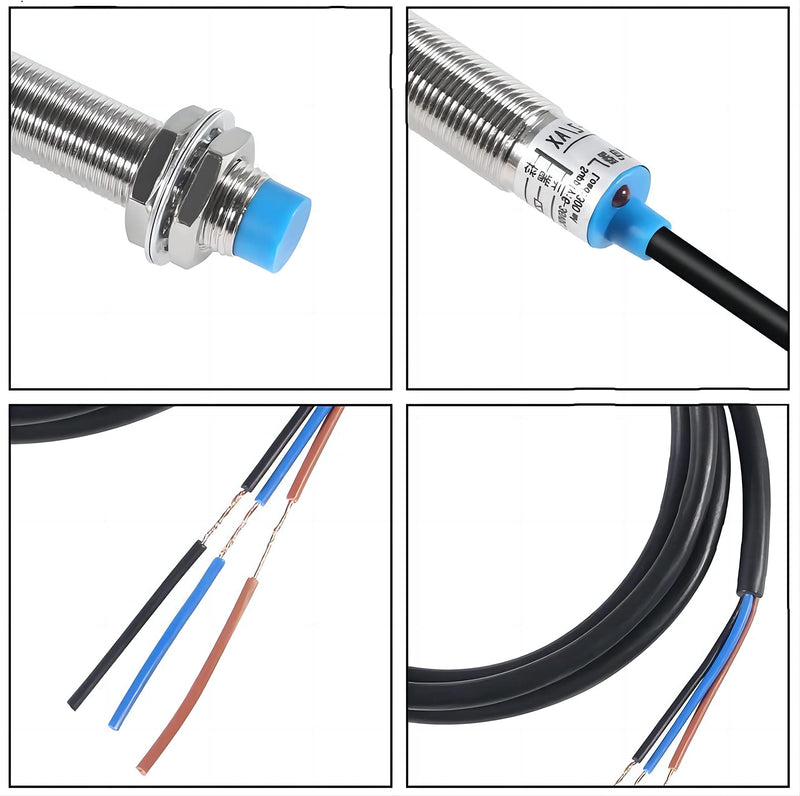 [Australia - AusPower] - 2Pcs M12 Proximity Switch NPN 3-Wire Normally Open 4MM Detecting Distance LJ12A3-4-Z/BX 3D Printer Inductive Proximity Sensor 