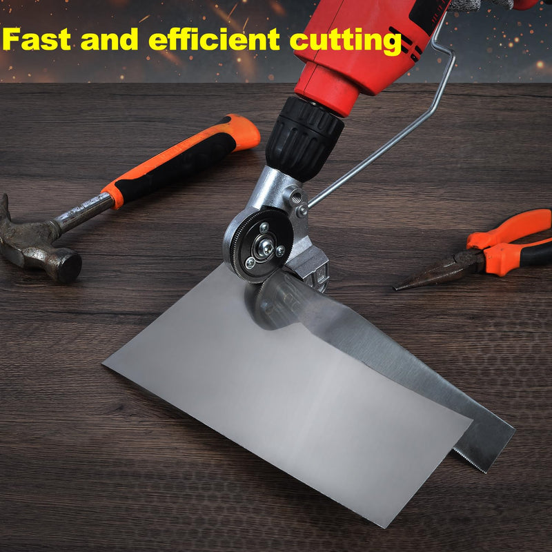 [Australia - AusPower] - Upgraded Electric Drill Plate Cutter - Efficiently shears flat sheet metal, Metal Cutting Attachment with Adapter - Cuts 20-30GA sizes of Iron, Steel, Tin, Aluminum, and cardboard up to 3MM 