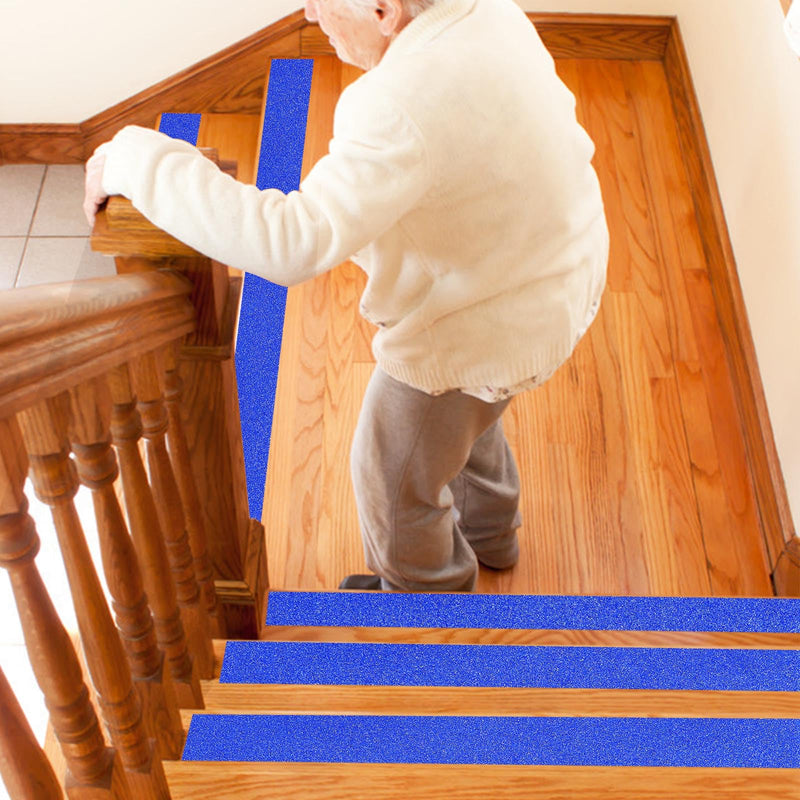 BOMEI PACK Anti Slip Traction Tape,2 Inch x 16.5 Ft,Heavy Duty Non Slip Tape,Grip Tape for Stairs, Tread Step, Indoor & Outdoor Use,Waterproof Stairs Non Skid Treads (Blue) Blue