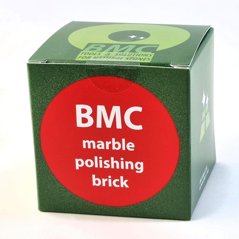 BMC Marble Polishing Brick is a slow release solid chemical polish for marble and limestone, which is used manually as a replacement for conventional polishing powder