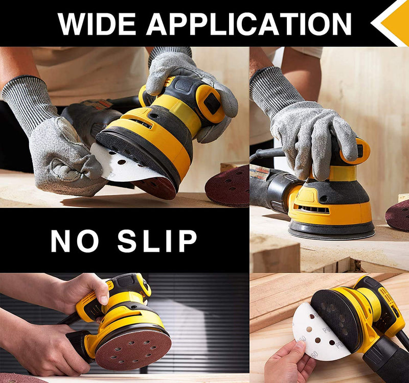 Pack of 100 Sandpaper 125 mm, Professional Random Orbital Sandpaper Set for 125 mm 8 Hole Sanding Discs with 60/80/100/120/180/240/320 Grit for Wood, Metal and Paint red 80 1D-DPMI-40M8