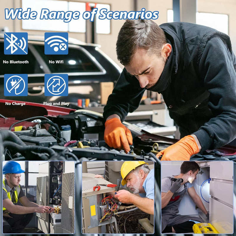 [Australia - AusPower] - 1920P HD 16.4ft Endoscope Camera with 8 LED Lights, iOS & Android Interface for Phones & Tablets, IP67 Waterproof Borescope, 7.9mm Semi-Rigid Inspection Camera for Drain Pipes, Car Engines, Walls 