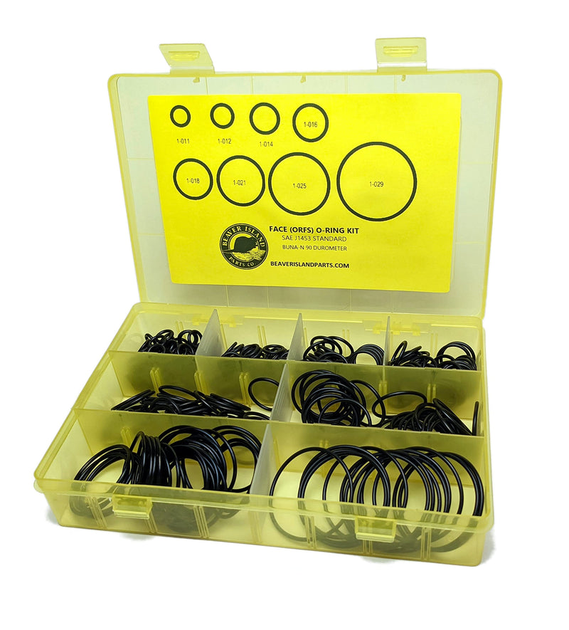 [Australia - AusPower] - Hydraulic O-Ring Kit FACE ORFS Fittings 155 Pieces (8 Common Sizes) SAE Buna-N 90 Durometer 