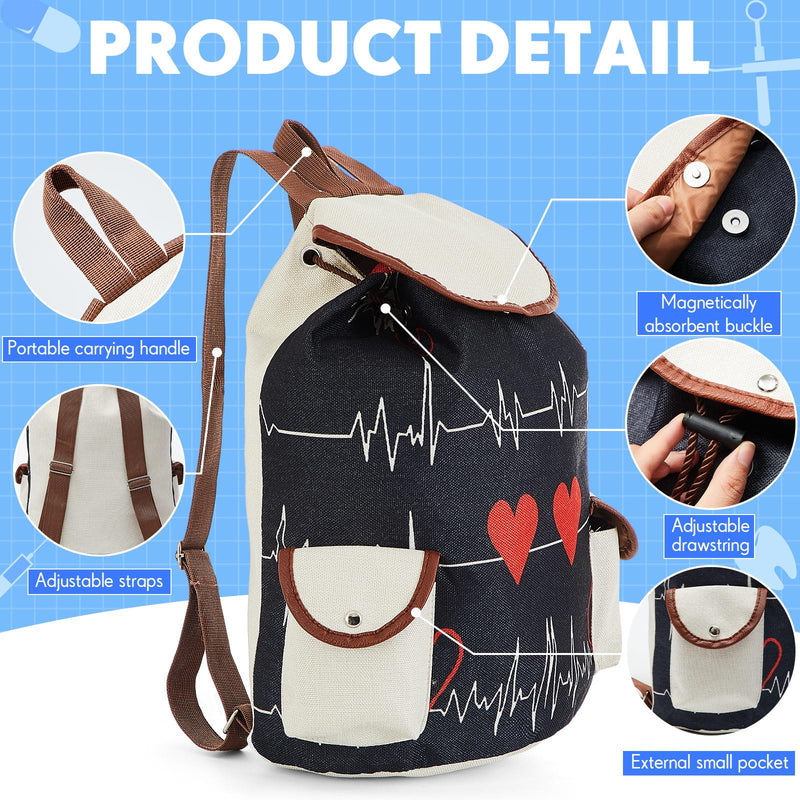 [Australia - AusPower] - 2 Pcs Nurse Backpack Bag and Stethoscope Case Nursing School Essentials Graduation Gifts 15. 4 Inch Laptop Nurse Accessories for CNA Doctor Working Travel 