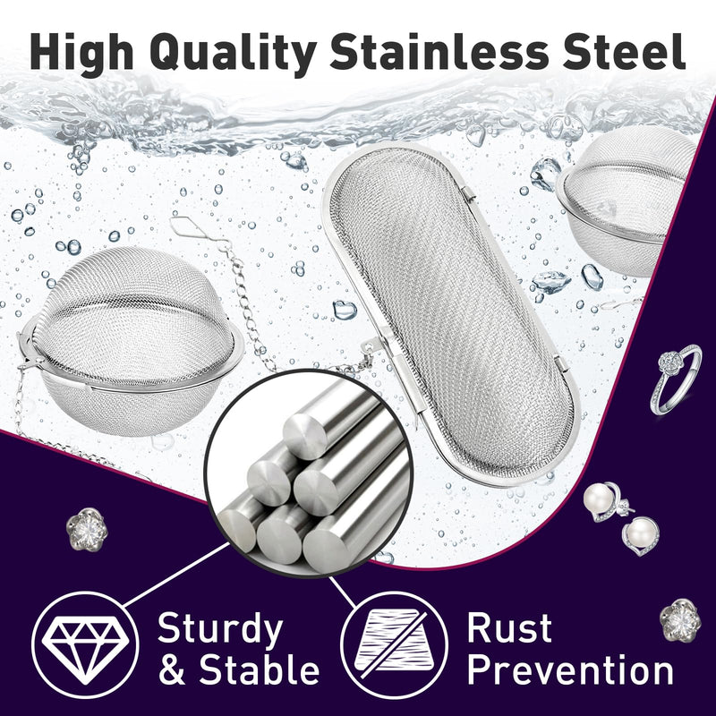 [Australia - AusPower] - 3-Pack Ultrasonic Cleaner Basket - Stainless Steel Basket for Ultrasonic Jewelry Cleaner - Ideal Parts Washer Basket 
