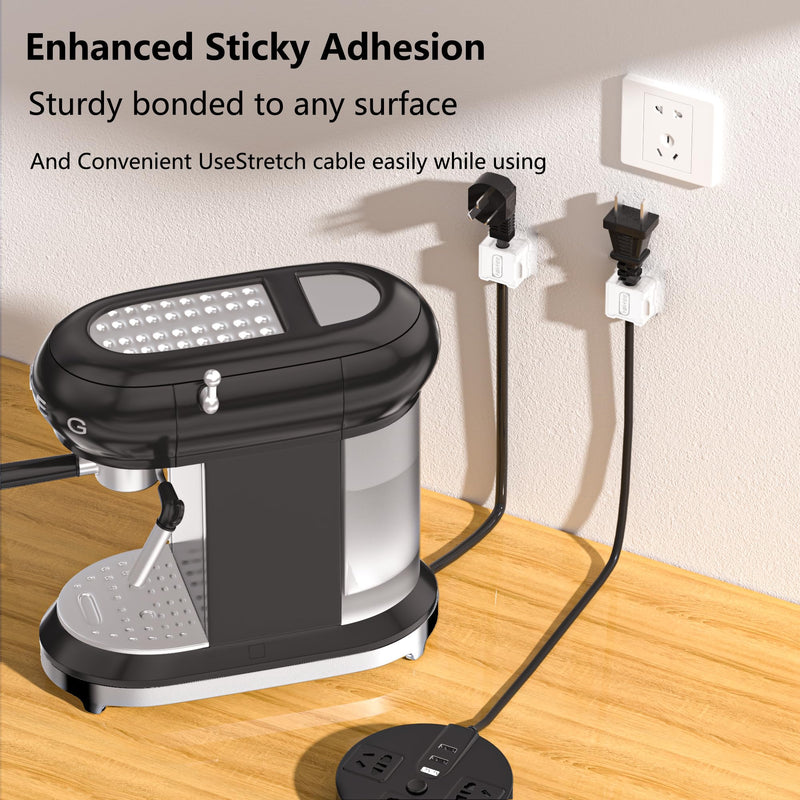 [Australia - AusPower] - Kailfee 6 Pack Magnetic Cable Clips [Cable Smooth Adjustable] Cord Holder, Under Desk Cable Management, Adhesive Wire Holder Keeper Organizer for Home Office Desk Car Wall Desktop Nightstand -White White 