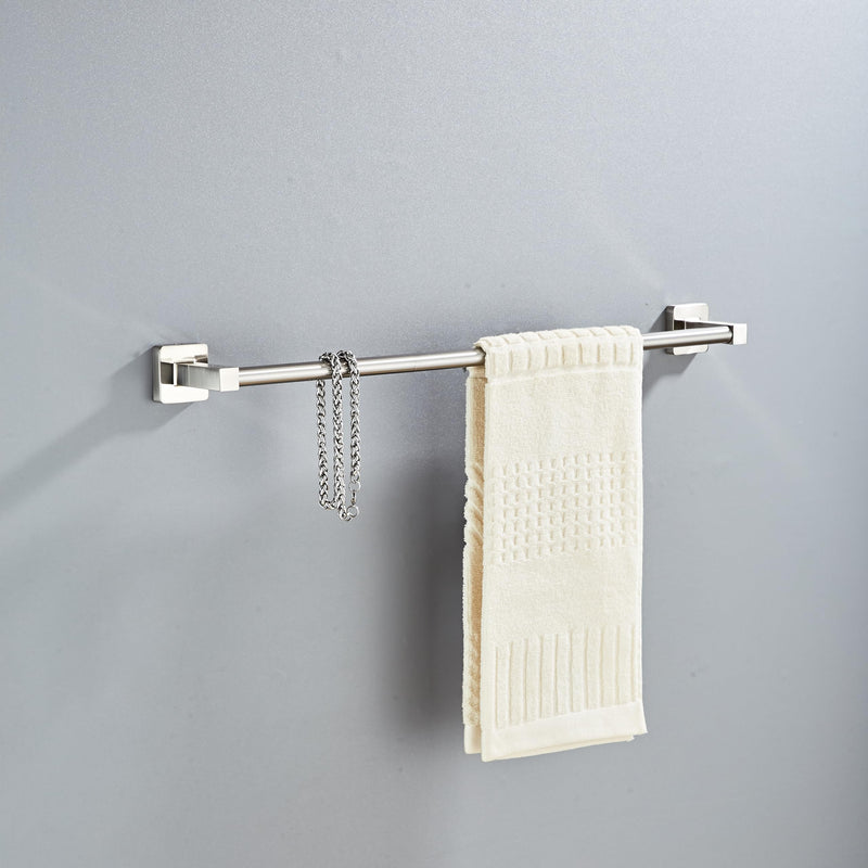 Brushed Nickel Bathroom Hardware Set 4 Pieces,Bathroom Accessories Set Stainless Steel Wall Mounted, Hand Towel Bar, Towel Ring, Robe Towel Hooks,Toilet Paper Holder,Towel Bar Set, 23.6 Inch Brushed Nickel 23.6Inch