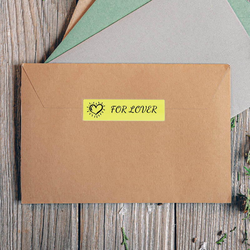 3×1 Inch Vinyl Thermal Labels Yellow Rectangle Waterproof Direct Printer Stickers Color Self-Adhesive File Folder Label for Name Logo DIY Barcodes Office Address 500 PCS