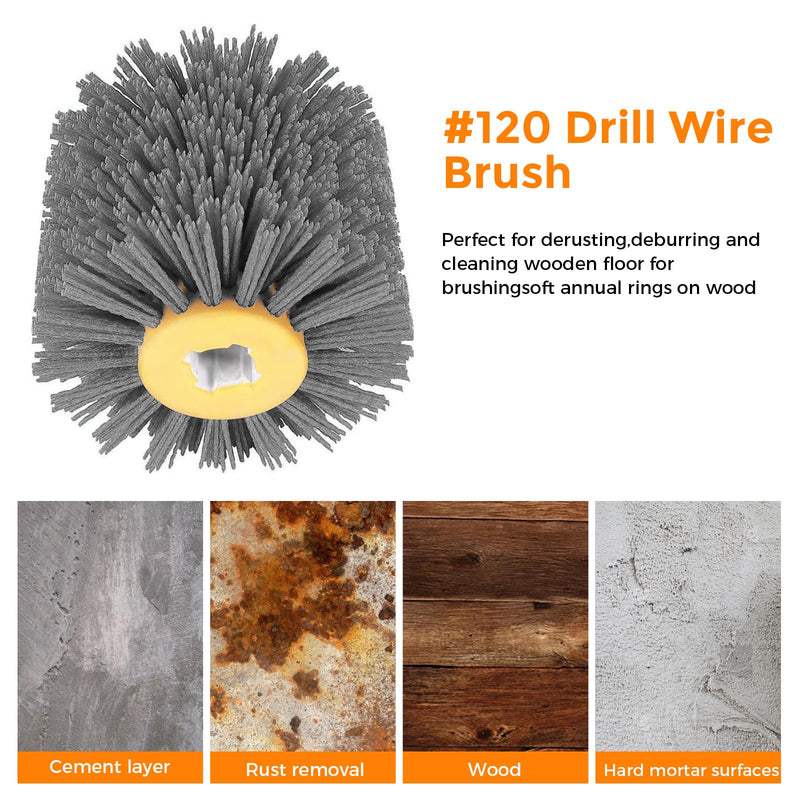 [Australia - AusPower] - 120 Sanding Brush for Wood, Brushes for Satin Machine, 120 Brush, Surface Conditioner, Polishing Wheel 120 Grit, Wire Drawing Polishing Wheel for Surface Processing, Deburring and 