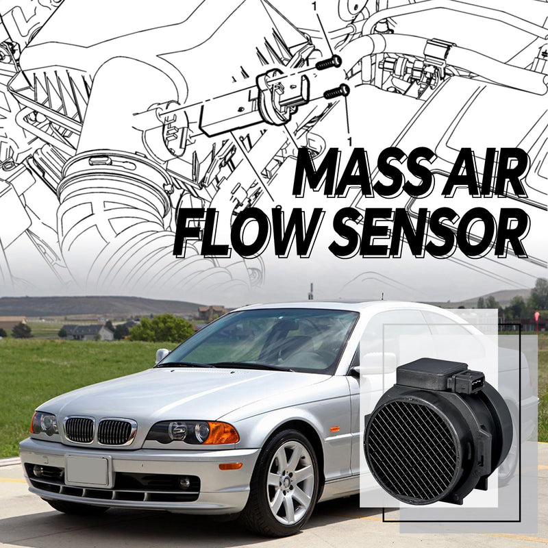 Mass Air Flow Sensor 13621432356 MAF Compatible with BMW 323Ci/323i, 325Ci/325i/325xi, 328Ci/328i, 525i, 528i, Z3, Hyundai Sonata, Suzuki Verona, Replaces 28164-37100