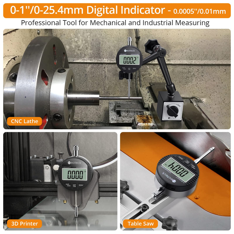 [Australia - AusPower] - Neoteck 1" Digital Indicator + 90lbs/40kg Magnetic Base Stand 