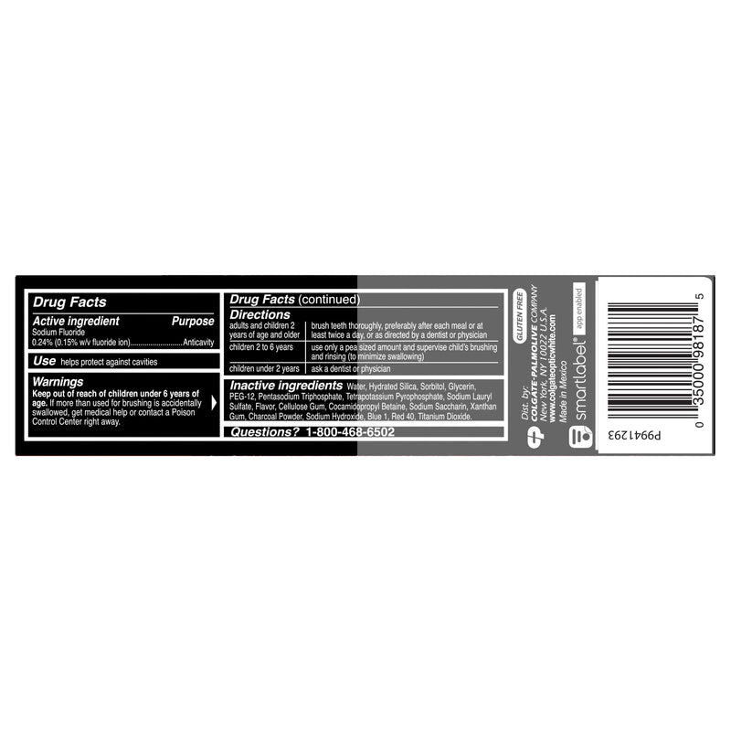 Colgate Optic White with Charcoal Whitening Toothpaste, Cool Mint Flavor, Safely Removes Surface Stains, Enamel-Safe for Daily Use, Teeth Whitening Toothpaste with Fluoride, 3 Pack, 4.2 Oz Tube 0.33 Ounce (Pack of 3)