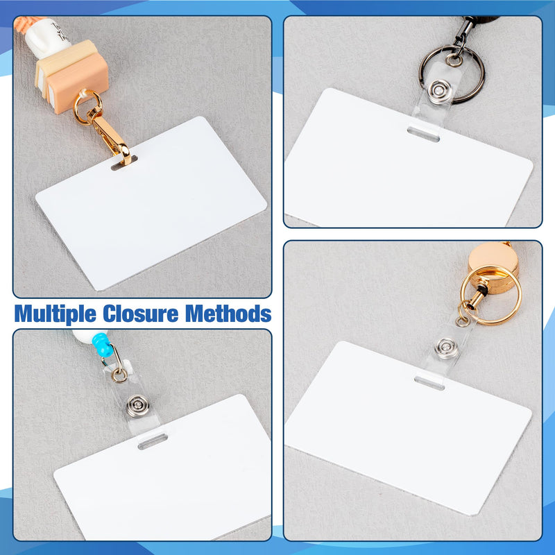 56PCS Sublimation id Badge Blanks Double Sided Aluminum Sublimations Luggage Tag Blank id Name Tags Metal Keychain Sublimation Blanks Bulk Thwartwise-56set