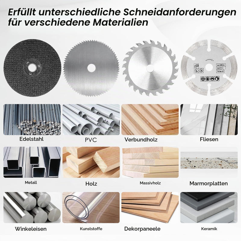 Set of 23 75 mm Cutting Discs & Flap Discs Set, Bore Diameter 10 mm, Angle Grinder Accessories for Mini Angle Grinders, Cutting, Polishing, Grinding of Metal, Wood, Plastic