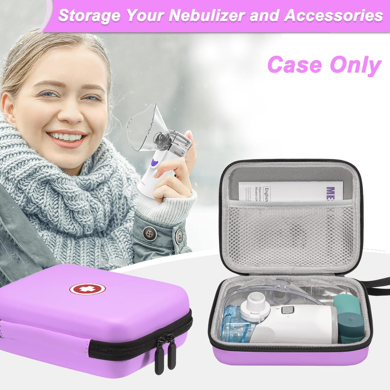 Klawdsky Carrying Case for Portable Nebulizer, Travel Medical Bag, Hard Emergency Medical Bag for Inhaler Spacer Case for Adults(Bag Only) (Purple)