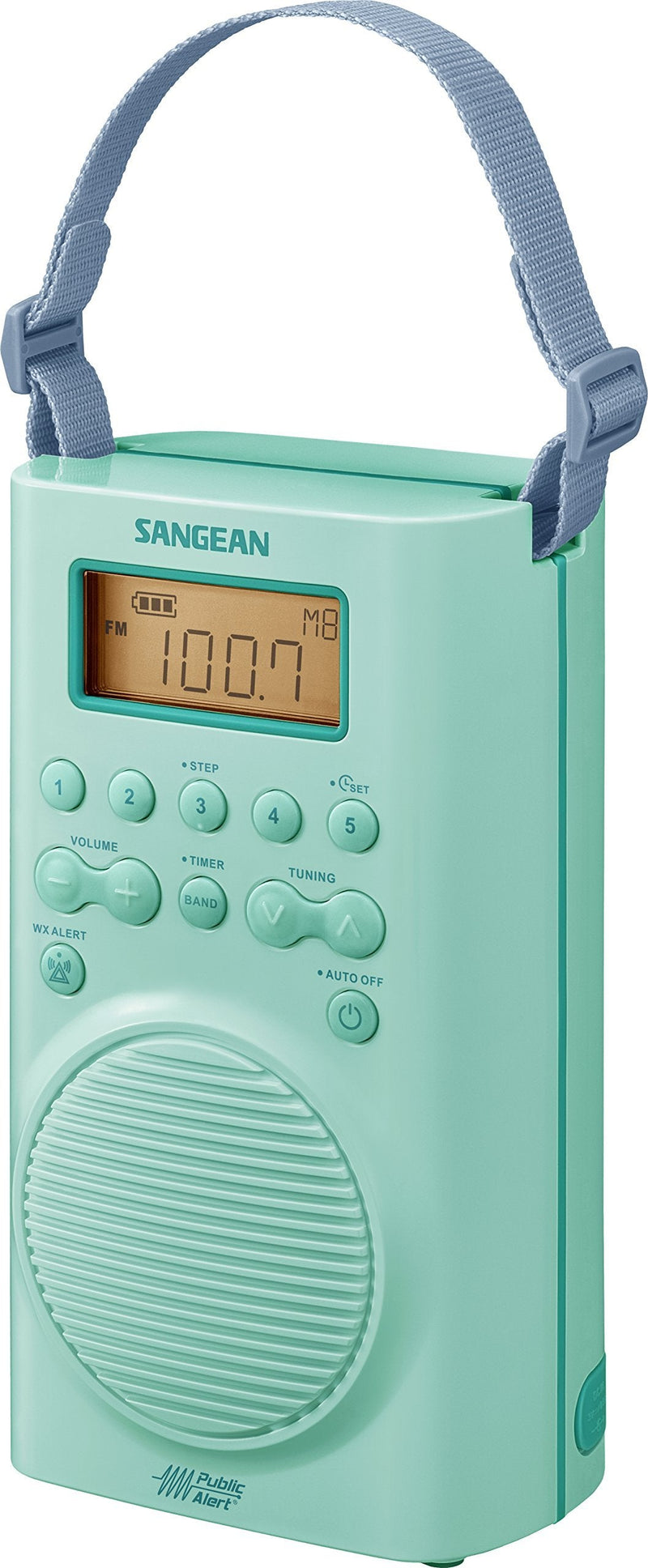[Australia - AusPower] - Sangean H205TQ AM/FM Weather Alert Waterproof Shower Radio Turquoise Single 