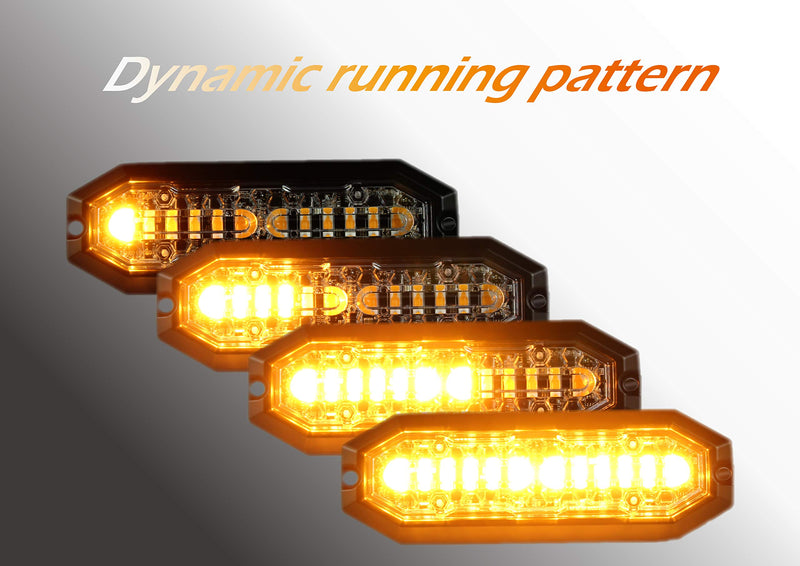 [Australia - AusPower] - UT01 Surface Mount Warning Emergency Strobe Grille Light Head [SAE class 1] [Dual Color] [IP68] for Police and Tow Truck Construction Vehicle A/B/R/W (Red, 6 LED) Red 