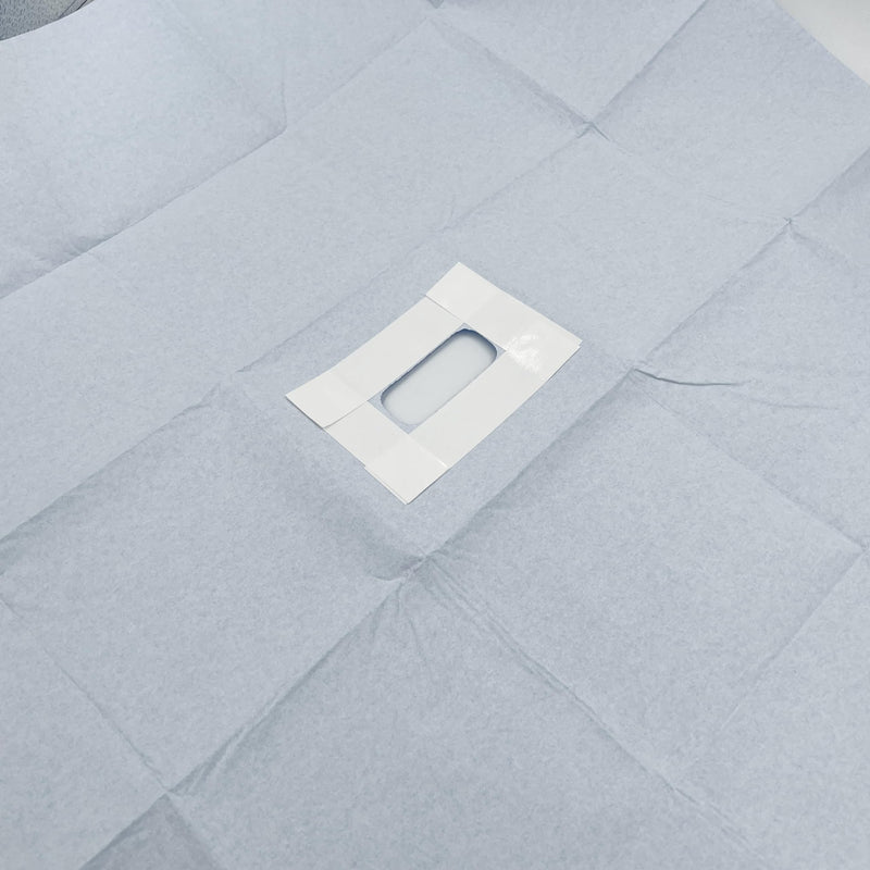 [Australia - AusPower] - Fenestrated Drape Surgical Drape | Sterile Disposable Vet Adhesive Fenestrated Surgical Drape 24"x24" Fenestration Size: 2.4"x1.0" (1) 1 