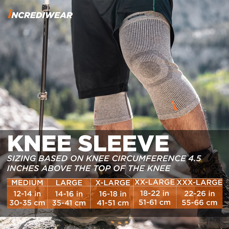 [Australia - AusPower] - Incrediwear Knee Sleeve – Knee Braces for Knee Pain, Joint Pain Relief, Swelling, Inflammation Relief, and Circulation, Knee Support for Women and Men X-Large Grey 
