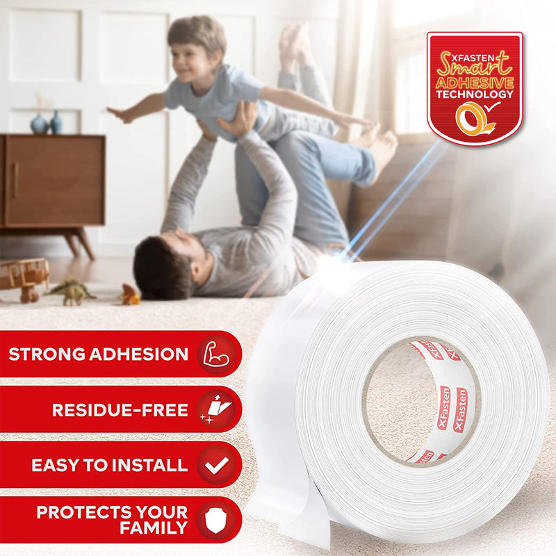 XFasten Season’s Greeting’s Starter Pack Gifts for Mom: Double Sided Carpet Tape 2 Inch x 40 Yards Bundle with Black Anti Slip Tape 4 Inch x 15 Feet