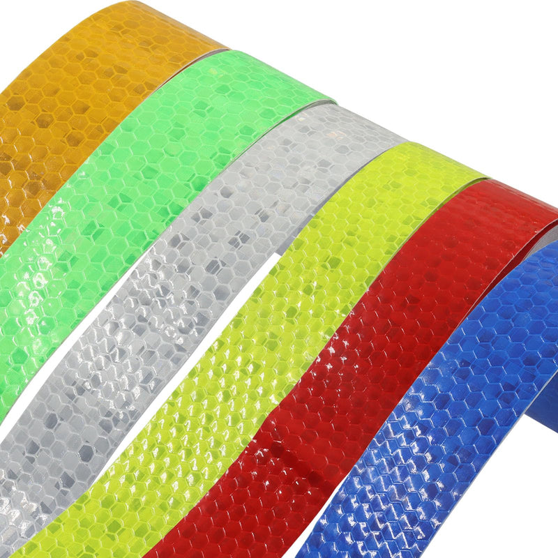 6 Rolls High Visibility Reflective Tape, Waterproof Self Adhesive Safety Stickers for Outdoor Nighttime Visibility on Trailers, Clothing, Vehicles, 1 Inch Wide