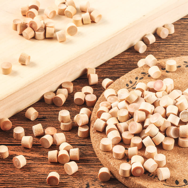 [Australia - AusPower] - 200 Pieces Flat Head Wood Plugs Screw Hole Plugs 3/8 inch Screw Plug Wooden Button Plugs Hole Plugs Wood Caps Wood Screw Covers Wooden Screw Plugs(200, 3/8 Inch) 200 