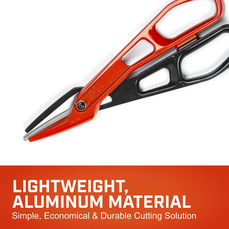 Crescent Wiss Lightweight Aluminum Tinner Snips - Durable Metal Cutter Tool with Torque Control & Adjustable Pivot Bolt - WAL13S - 12" One Size