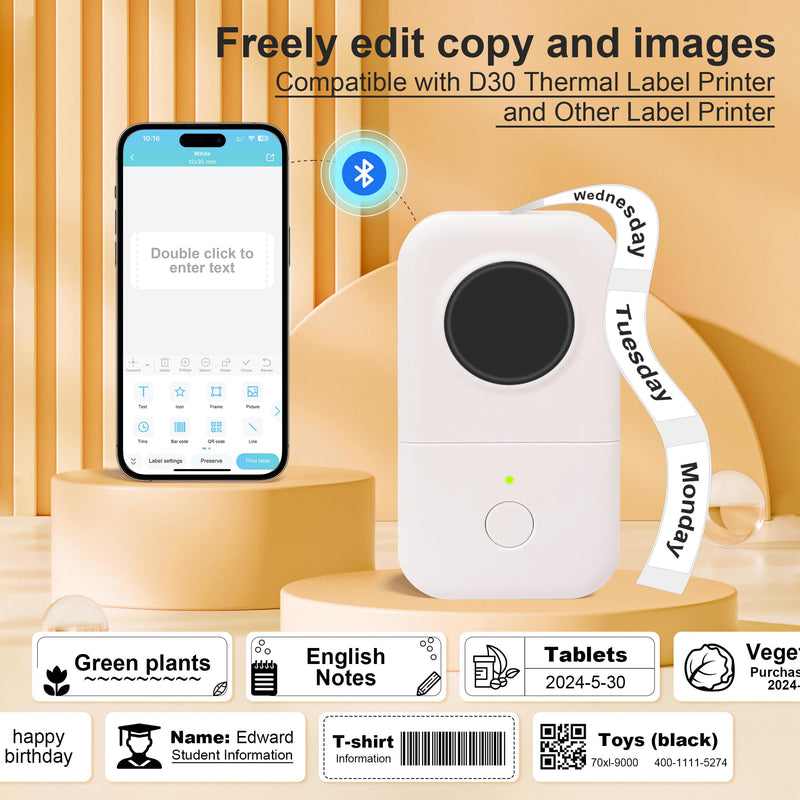PARLAIM 14 X 40mm (0.55"x1.57") Tear-Resistant Thermal Label, 4 Rolls 640pcs OEM Label Tape Replacement Compatible with D30 Label Maker Perfect for Home/Office/School, White 4 Rolls-640PCS