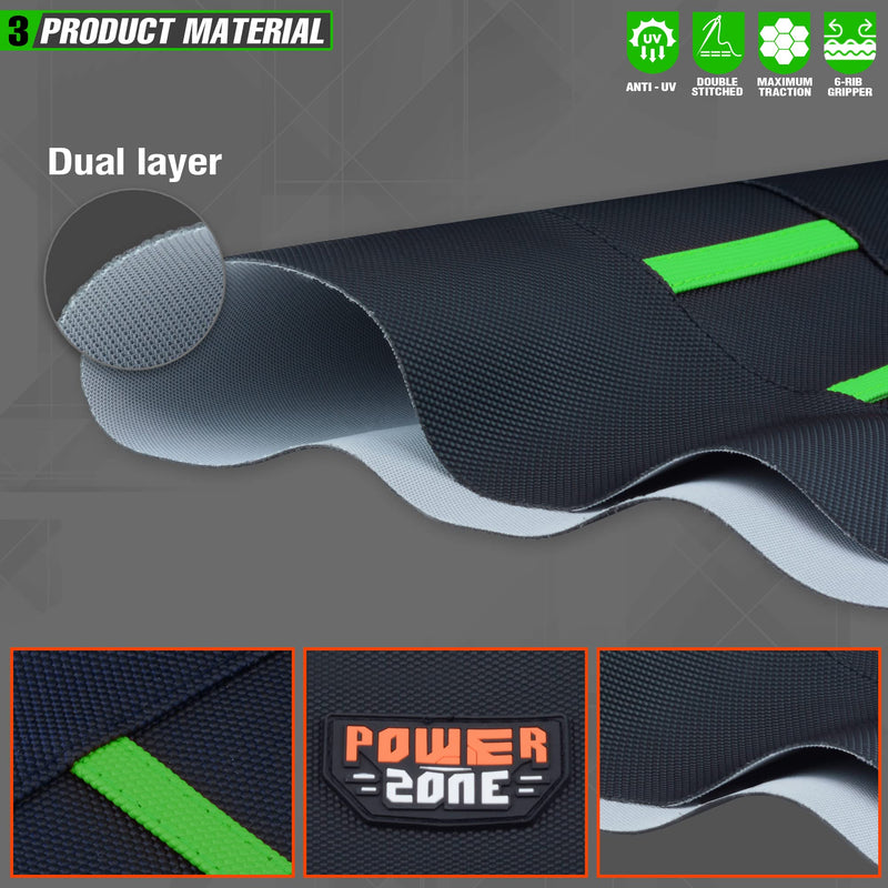 Universial Dirt Bike Seat Cover - Soft Ribbed Rubber Seat Covers for Motorcross Enduro Green