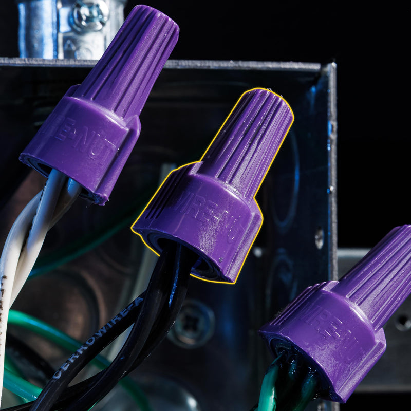 Ideal Electrical Twister Al/Cu (30-1765S) Purple Wire Connector, Bag of 10 — Aluminum-to-Copper Twist-On Wire Nuts with Antioxidant Filler Pack of 10