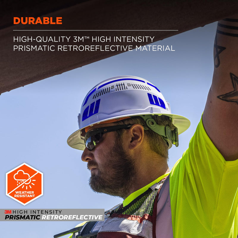 Ergodyne Skullerz 8961 Reflective Hard Hat Stickers, Safety Helmet Strips, Hard Hat Accessories Adhesive Sticker Decal Kit