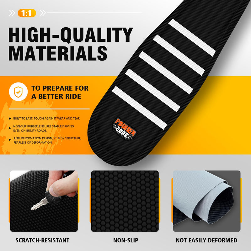 Electric Bike Seat Cover Compatible with Ridstar Q20 E Bike Non-Slip Anti-UV (Black-White) Black-White