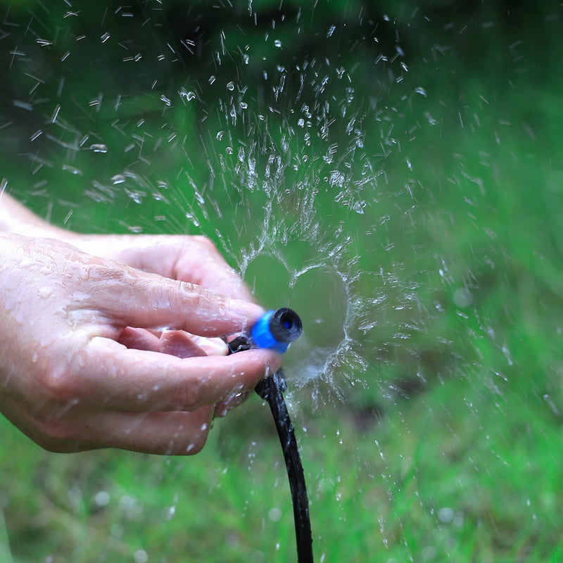 [Australia - AusPower] - Drip Irrigation Emitters with Adjustable 360 Degree Water Flow Drippers Sprayer for 1/4 inch Tubing, Garden Drippers Sprayer Perfect for House Garden Watering System. (25pcs-Blue 360 Degree Sprayer) 25pcs-Blue 360 Degree Sprayer 