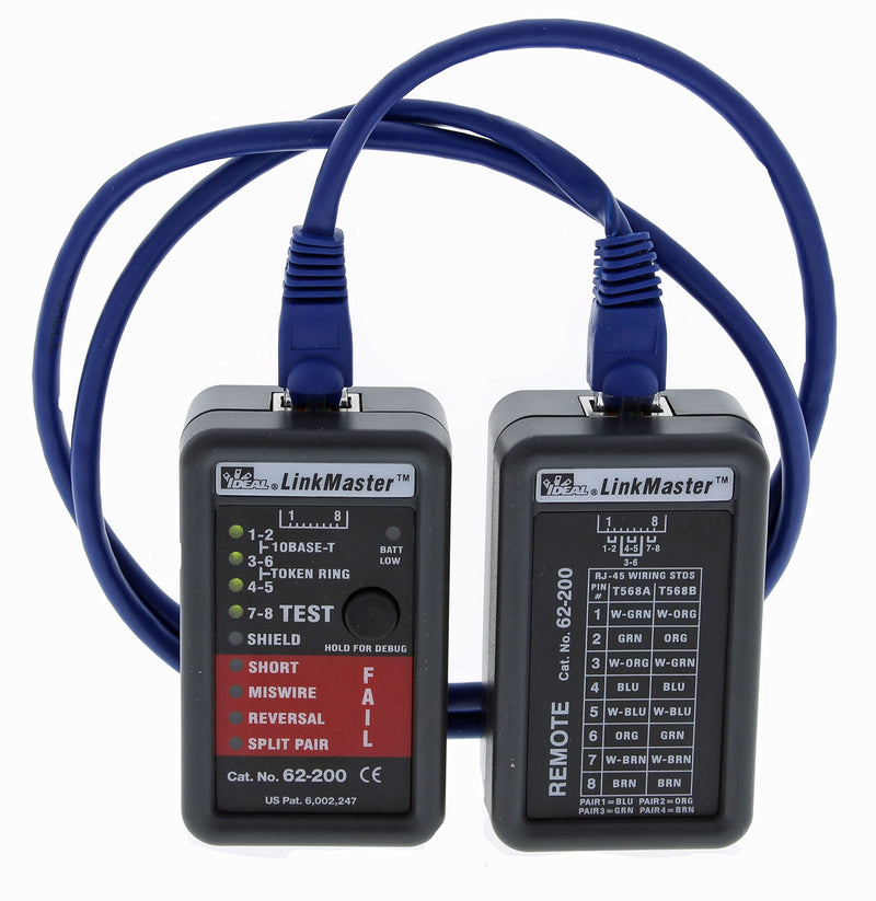 [Australia - AusPower] - IDEAL INDUSTRIES INC. 62-200 Linkmaster UTP/STP Wire Map Cable Tester 