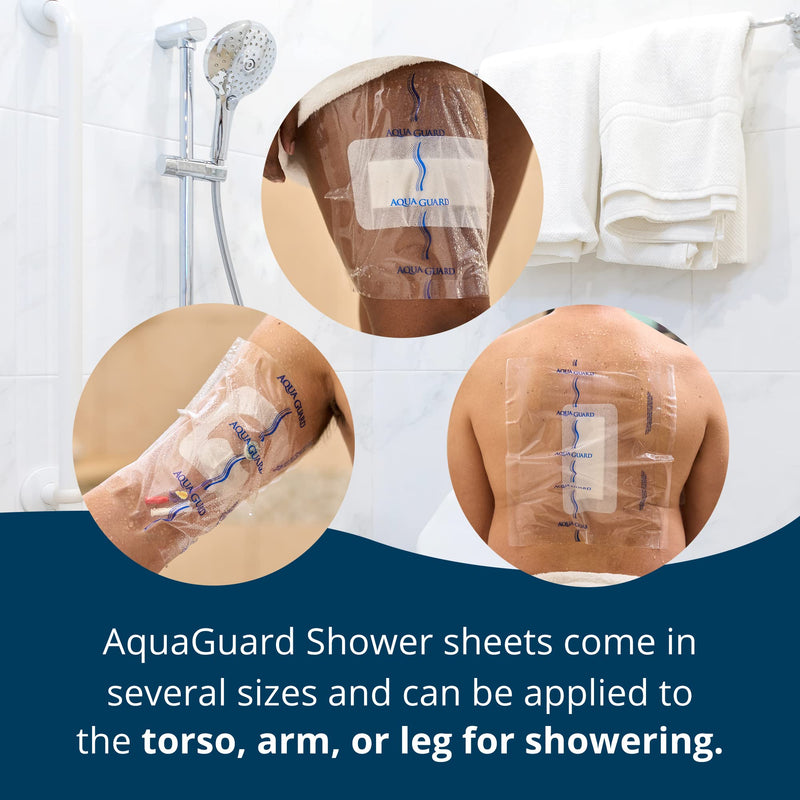 TIDI 50010-PKG AquaGuard Sheet – 7” x 7” – (Area of Coverage: 5” x 5.5”) – Shower Protection Sheet – Self-Adhesive Moisture Barrier – Wound Cover for Showering – 7 Sheets – Home Medical Supplies 7" x 7" Package of 7 Sheets