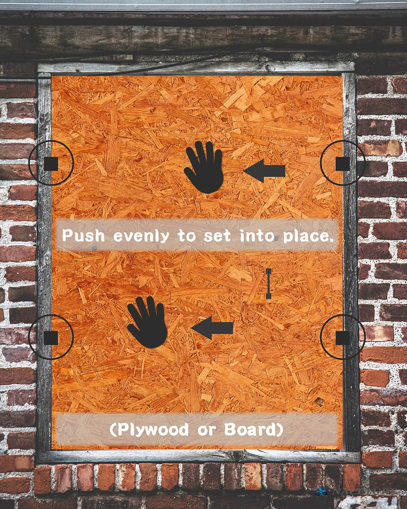 Hurricane Window Board-Up Clips Universal and Reusable Hurricane Storm Plywood Clips for Windows with Door Handles and Screws 1/2 inch 16 Pack (1/2") 1/2"