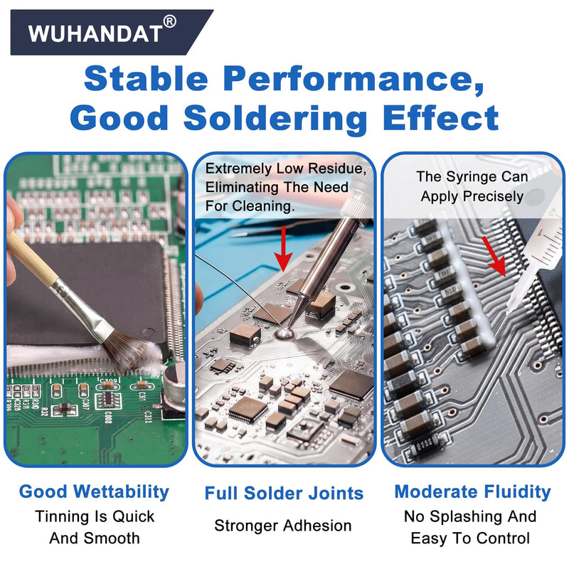 Flux Soldering Flux, Soldering Flux, Soldering Paste SMD 30 g | Solder Flux, Flux Paste, No Clean Flux, includes a roll of desoldering wire, a roll of solder and soldering accessories