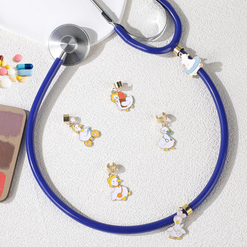 [Australia - AusPower] - Cute Ducks Stethoscope Charm for Nurse - 6 Pcs Nurse Duck Pendants Charm for Stethoscope Decoration Accessories, Gift for Doctor Nurses Nursing Students, Medical Assistant 01Nurse Duck 