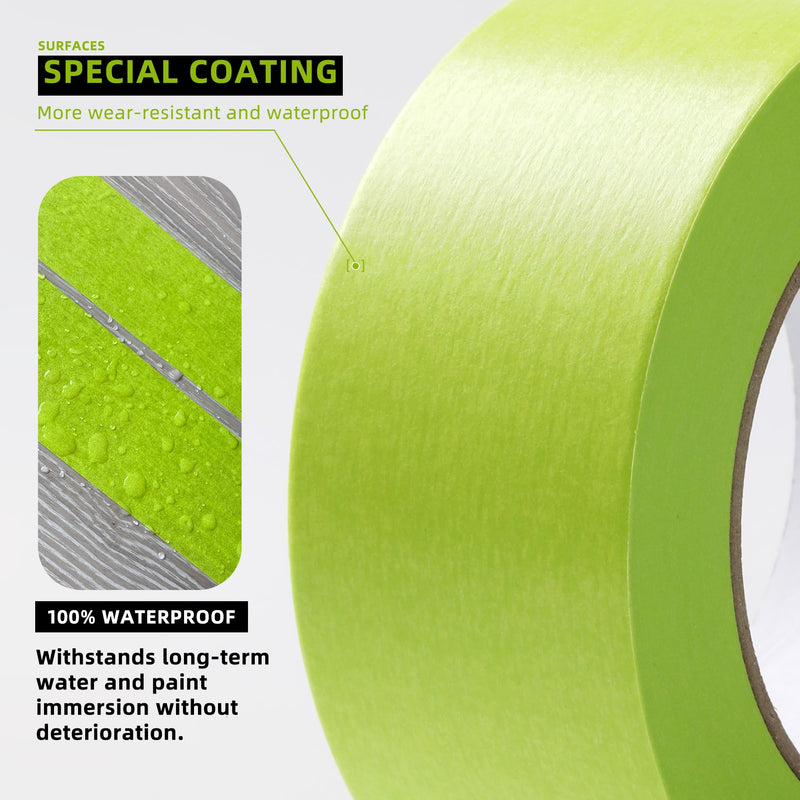 Gen.III Seam Tape Specialized for Floor Protection | Edge Tape | Masking Tape, 90 Day+ (Green, 1 Roll, 2" x164') Green 1 Roll, 2"x164‘