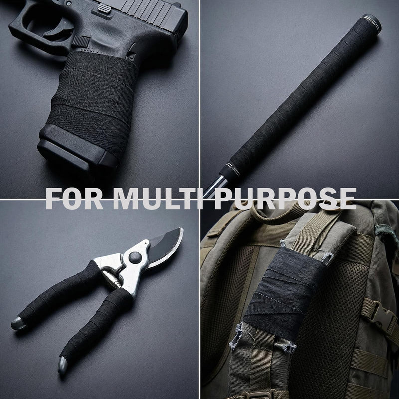 Tactical Tape 2 Pack Gun Grip Tape 1.5" Non-Reflective Multipurpose Wrap Tape for Rifles, ShotgunsGun, Magazine, Tactical Geer, Sport Handle, Gardening Tools